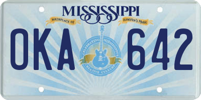 MS license plate OKA642