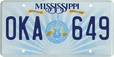 MS license plate OKA649