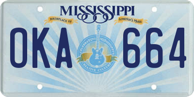 MS license plate OKA664