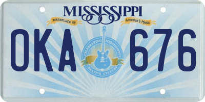 MS license plate OKA676