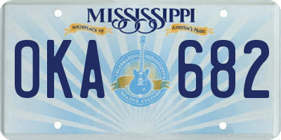 MS license plate OKA682