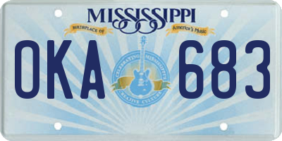 MS license plate OKA683