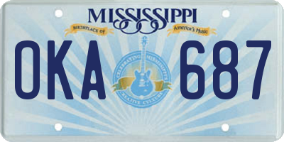 MS license plate OKA687