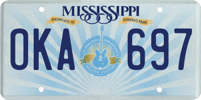 MS license plate OKA697