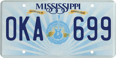 MS license plate OKA699