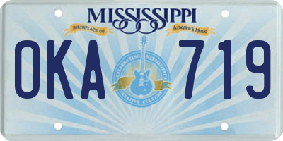 MS license plate OKA719