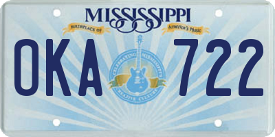MS license plate OKA722