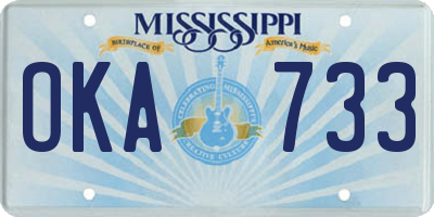 MS license plate OKA733