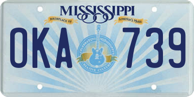 MS license plate OKA739