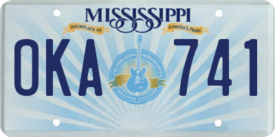 MS license plate OKA741