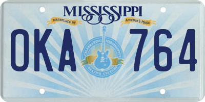 MS license plate OKA764