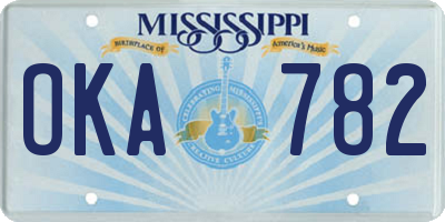 MS license plate OKA782