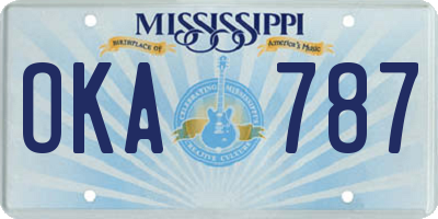MS license plate OKA787