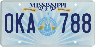 MS license plate OKA788