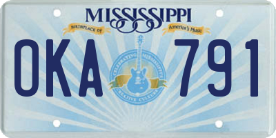 MS license plate OKA791