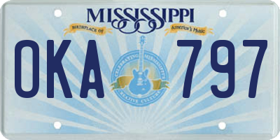 MS license plate OKA797