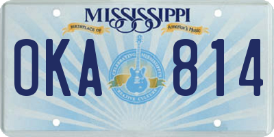 MS license plate OKA814