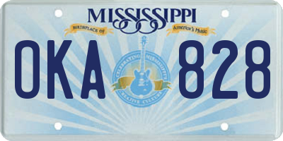 MS license plate OKA828
