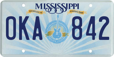 MS license plate OKA842