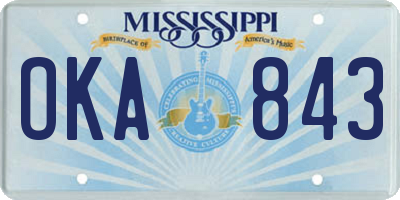 MS license plate OKA843