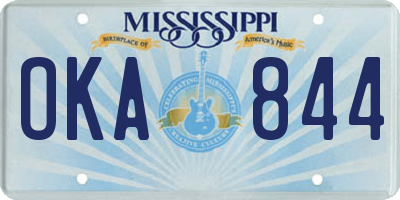 MS license plate OKA844