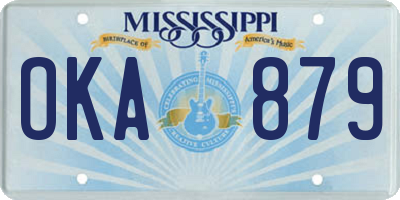 MS license plate OKA879