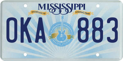 MS license plate OKA883