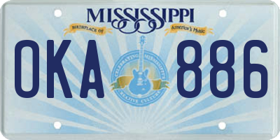 MS license plate OKA886