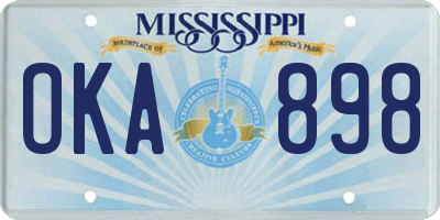 MS license plate OKA898