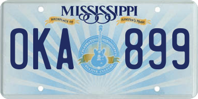 MS license plate OKA899