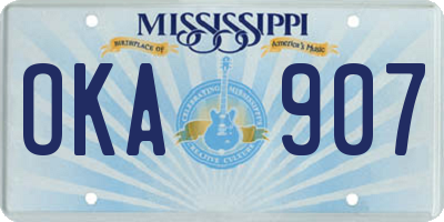 MS license plate OKA907