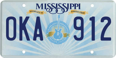 MS license plate OKA912
