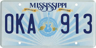 MS license plate OKA913