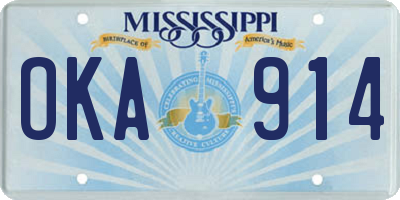 MS license plate OKA914