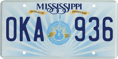 MS license plate OKA936