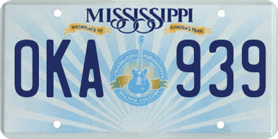 MS license plate OKA939