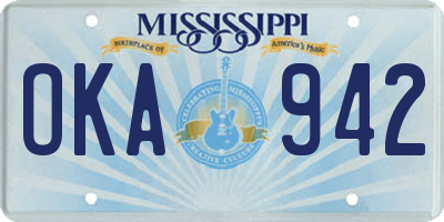 MS license plate OKA942