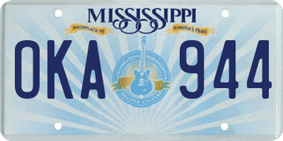 MS license plate OKA944