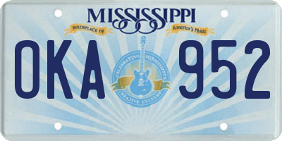 MS license plate OKA952