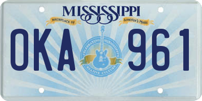 MS license plate OKA961