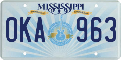 MS license plate OKA963