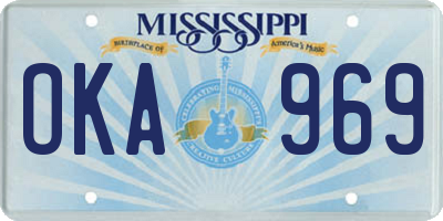 MS license plate OKA969
