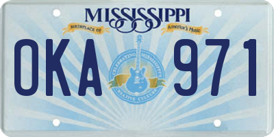 MS license plate OKA971