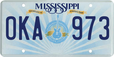 MS license plate OKA973