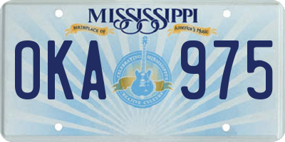 MS license plate OKA975
