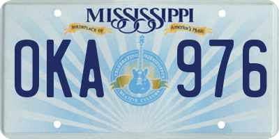 MS license plate OKA976