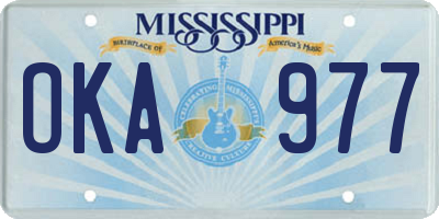 MS license plate OKA977