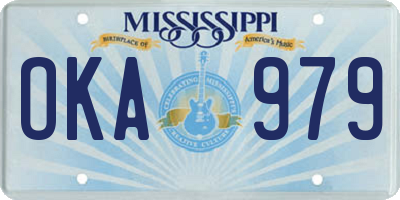MS license plate OKA979