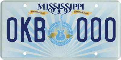MS license plate OKB000
