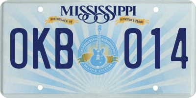 MS license plate OKB014
